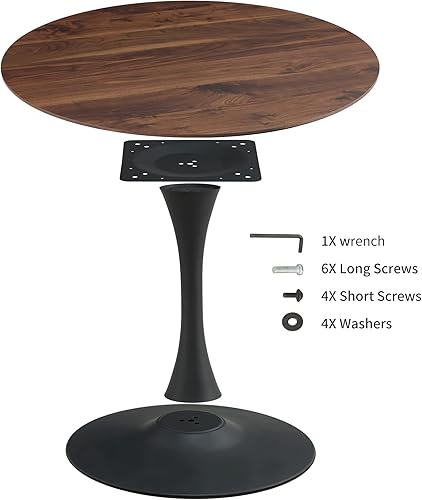 Miniatura 7 de Mesa de comedor redonda de tulipán de 42 pulgadas, 4-6 personas, base de metal, mesa auxiliar moderna, mesa auxiliar informal