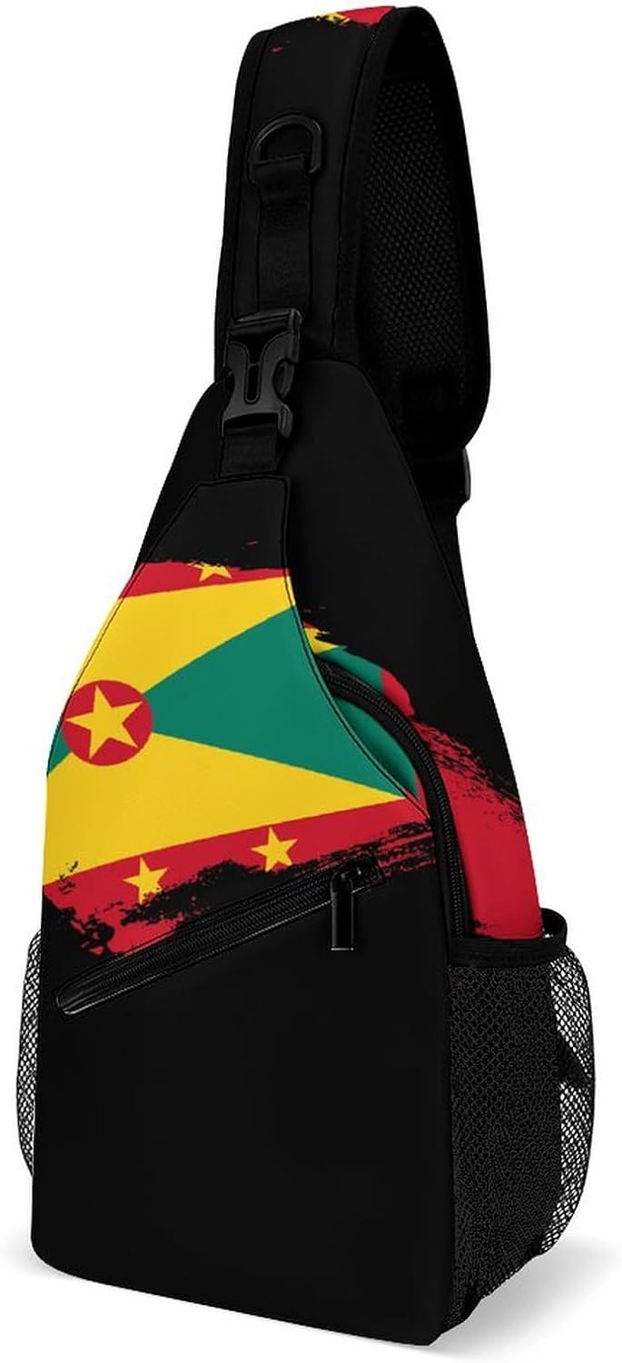 Guatemala Flag Brush Stroke Sling Bag Crossbody Chest Bag Shoulder Bag For Travel Hiking Cycling Camping