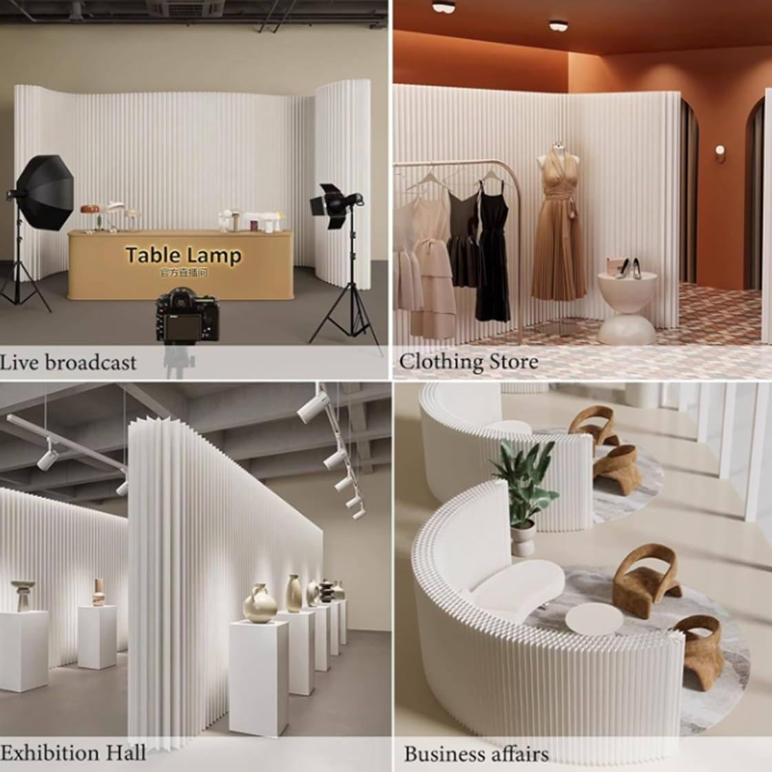 Modern Room Divider, Interior Privacy Screen, Folding and Retractable Room Divider, Freestanding Paper Wall Partition, for Bedrooms, Uffici, Balcony, 2x1.8m/6.5x6.91FT