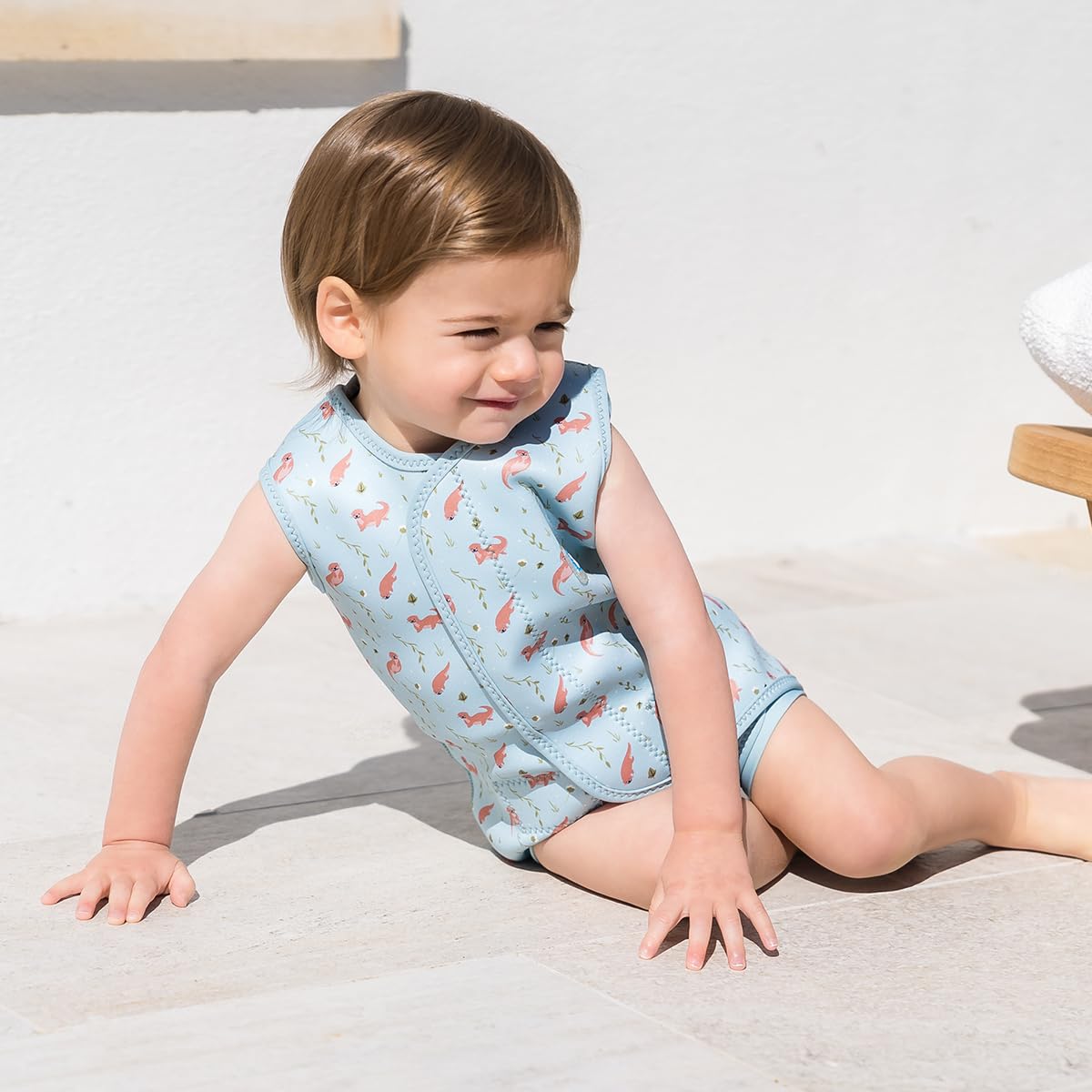 Splash About Wrap One Piece Swimsuit, Playful Otters, 6-18 Miesięcy Unisex Baby