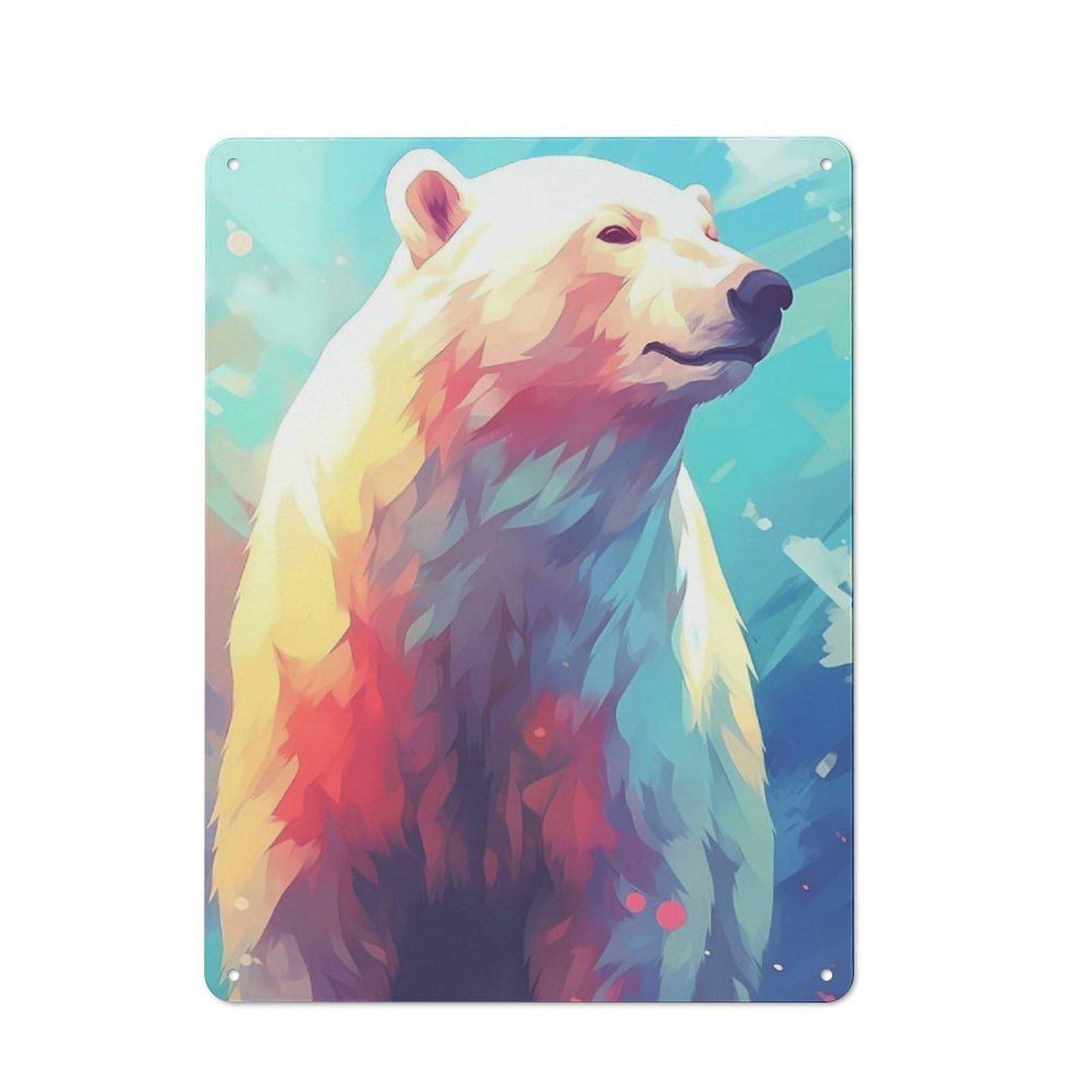 Junmoney Polar Bear Ice Vintage Metal Plaque 40X30cm Featuring For Pub Or Café, Suited To Café Interior Fans