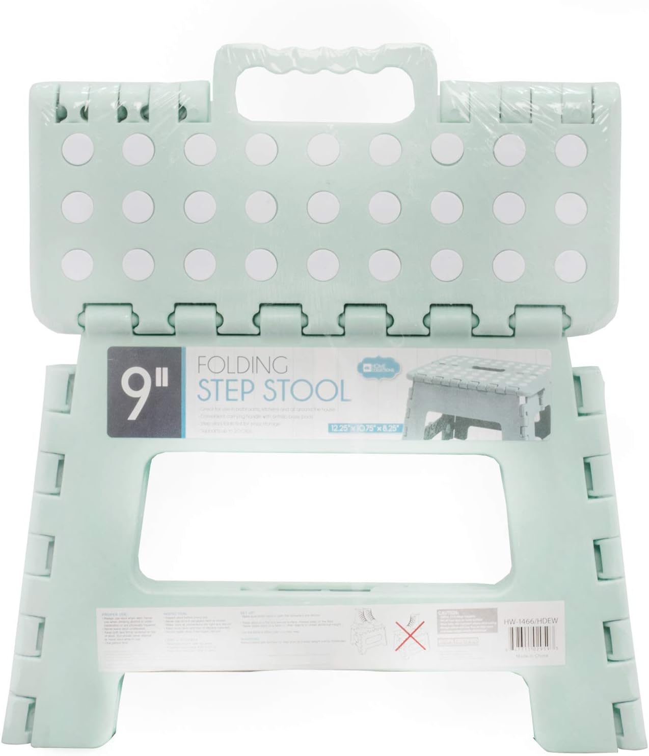 HOME EXPRESSIONS 9" Folding Step Stool 12.5x10x9 (Honey Dew)