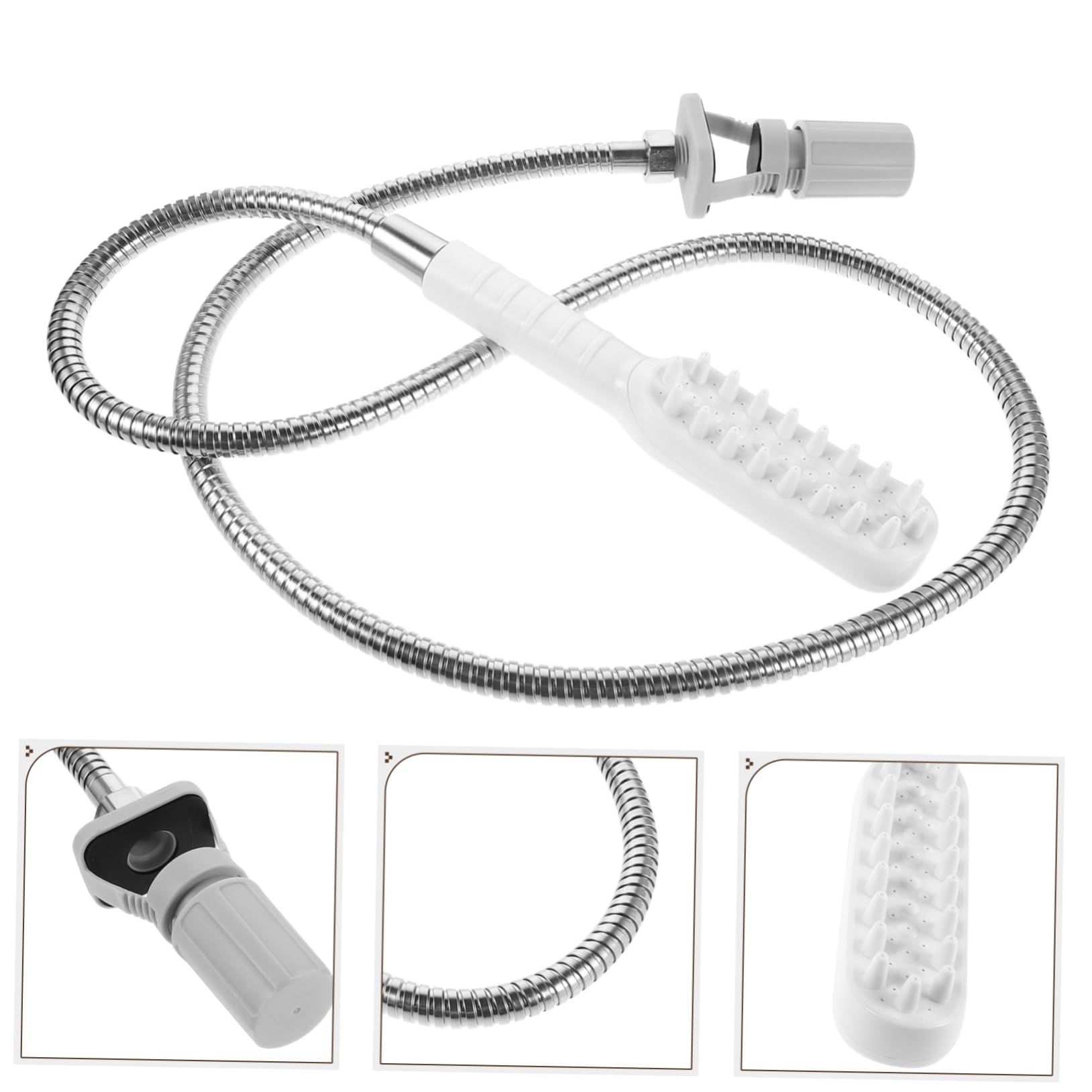 TOYANDONA Douchette Bain pour Chien Chat avec Brosse Massage Jet Eau Haute Pression Outil de Toilette Intérieur Extérieur Nettoyage Complet