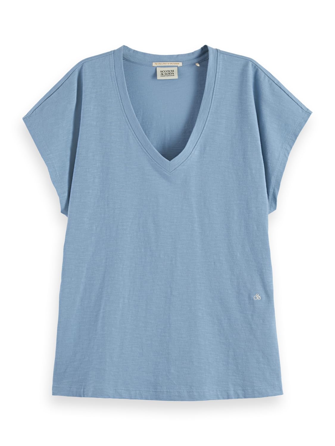 Scotch & Soda Damen Slub V-Neck T-Shirt T-Shirt (1er Pack)