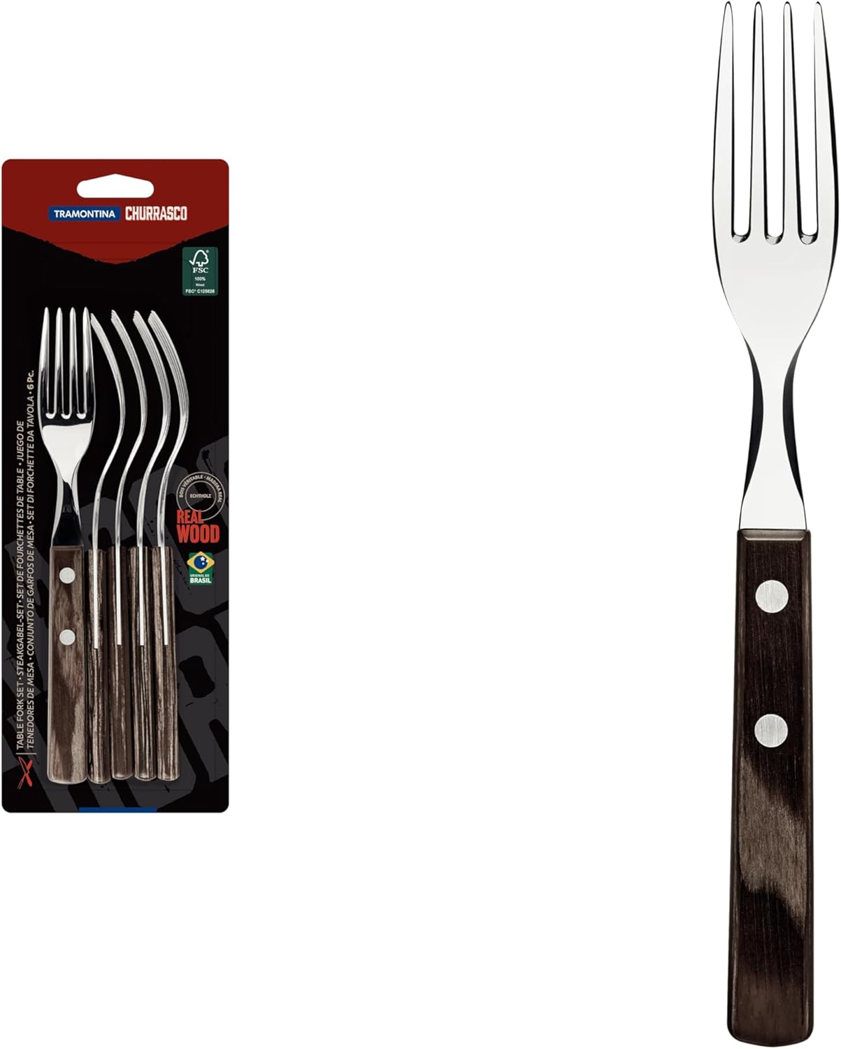 Tramontina 29899/157 Art.no. 29899/157 6 Pieces Forks Set, Stainless Steel, Multi Colour, 30 x 30 x 30 cm