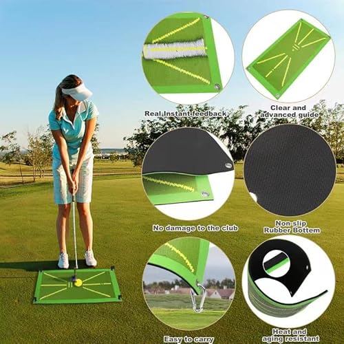 Golf Training Mat Golf Practice Swing Mat Putting Mat Golf Hitting Mats Divot Daddy Pro Golf Mat Strike Mat That Shows Swing Path Mat Swing Analyzer With Golf Balls For Indoors Outdoors #TOP1
