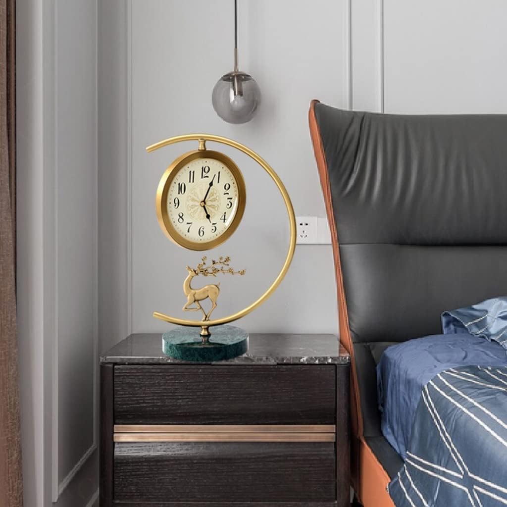 Table Clock Modern Light Luxury Desk Clock Living Room Clock Ornaments Home Fashion Desktop Clock Desk Clock Simple Silent Marble Clock Desk Clock image 4