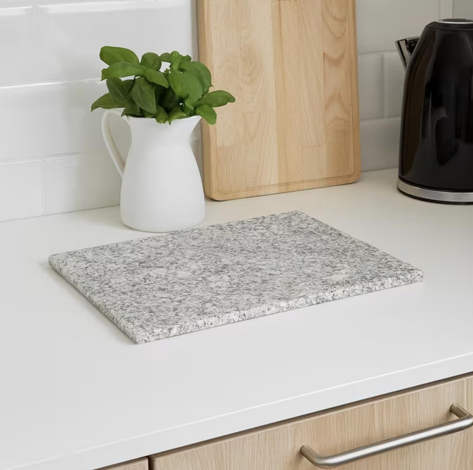 Granite Chopping Board Large Grey Speckled Stone Worktop Kitchen Top Saver 40 x 30 cm