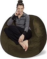 Vista 24 de Sofa Sack Funda para silla puff solamente, sin relleno, cómoda funda de repuesto para silla redonda, 5 pies, color carbón