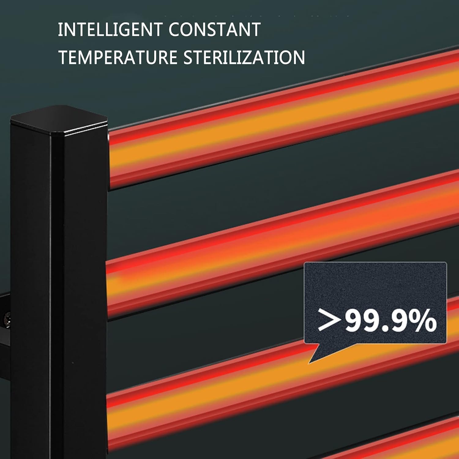 Heated Towel Warmer for Bathroom, Wall Mounted 4 Bars Hot Towel Racks with Timer, Aluminum Alloy Heated Towel Drying Rack (White 48x25cm)