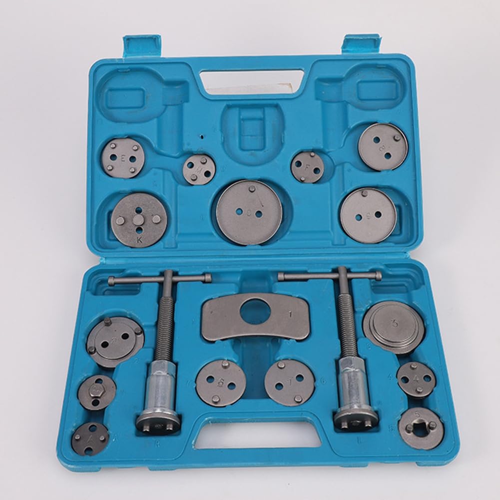 Juego Herramientas para Compresor Pistón Mantenimiento Frenos Disco Automóvil, Bomba Llave Eyectora, Pinza Freno Disco Automóvil, Rebobinador Freno Trasero