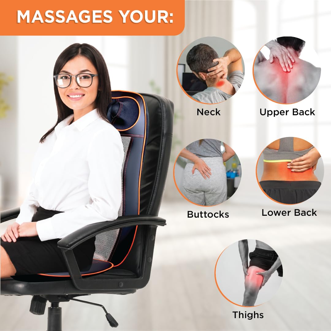 Vissco Back and Neck Relaxer, Electric Rolling Massager with Seat Vibration for Lower Back Pain - 3 Massage Programs (Black) Vissco Back and Neck Relaxer, Electric Rolling Massager with Seat Vibration for Lower Back Pain - 3 Massage Programs (Black)