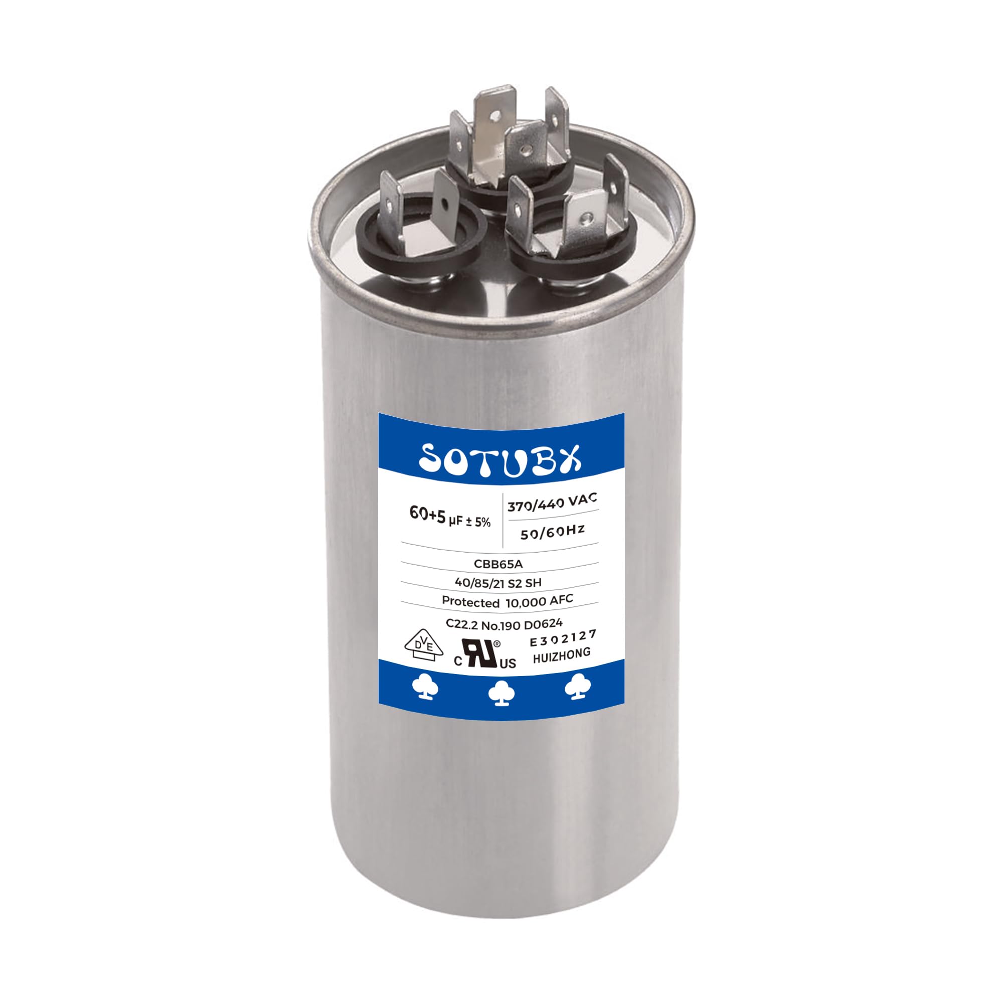 FUU 25+5 Uf 370-440VAC Volts ±5% round Run Capacitor 50/60 Hz AC