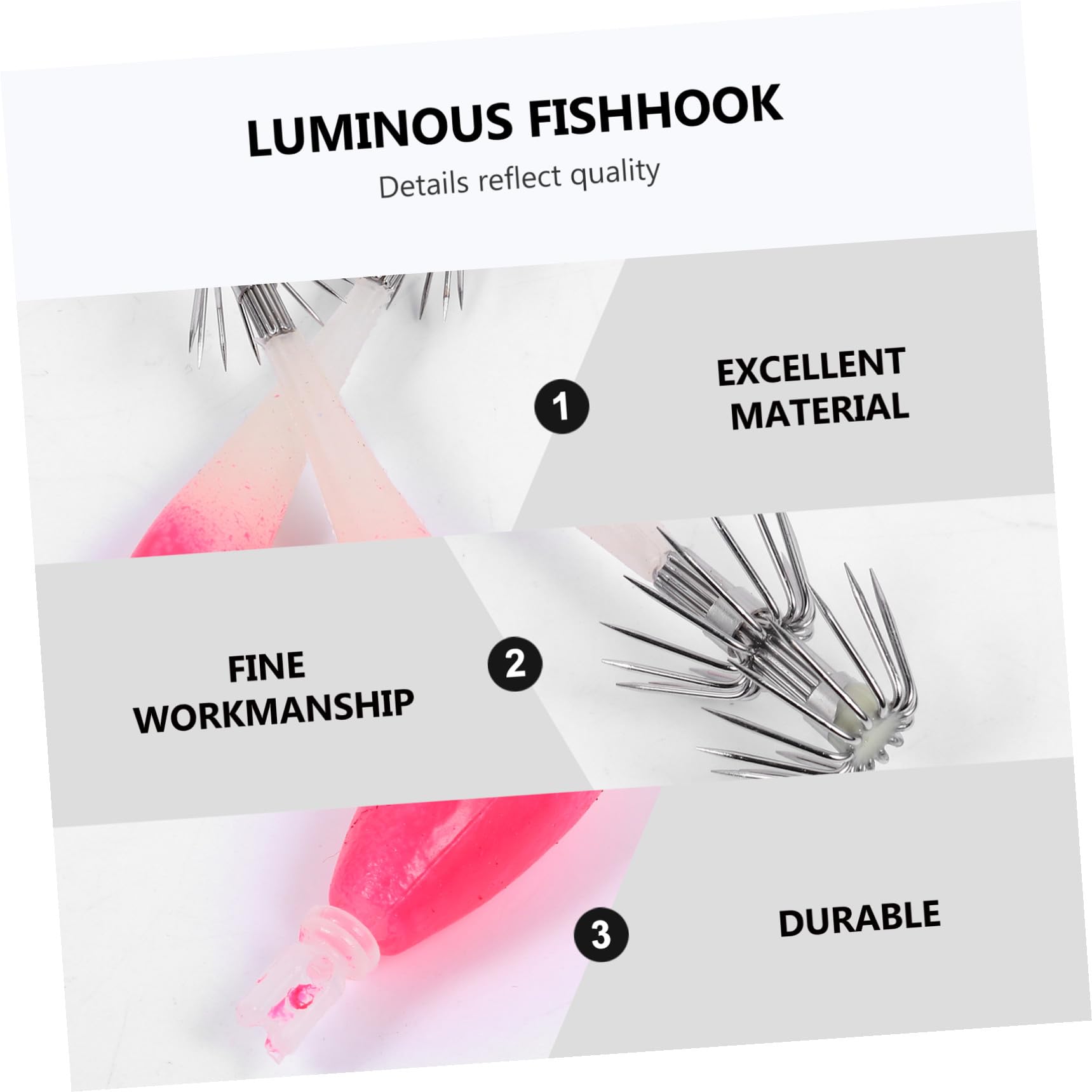 TOYANDONA Hameçons De Pêche Lumineux Leurres pour Truites Jigs Cuillers Triples Artificiels pour Brochettes pour Bar Pinces À Eau pour Aquarium pour Brochets Hameçons Lumineux