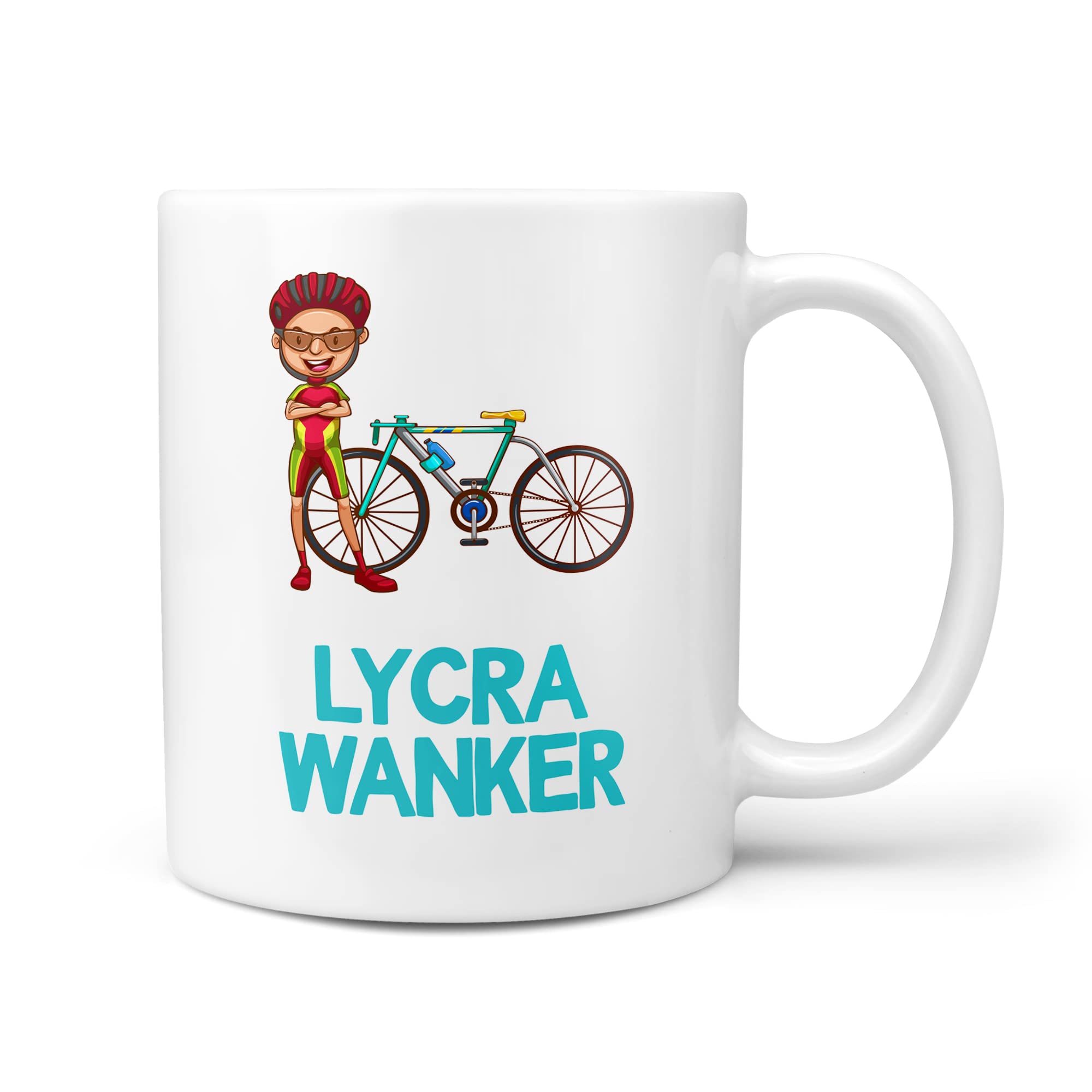 TeHe Gifts Funny Gift for Lycra Wanker Present Bike Cycling Gifts Mug for Him Her