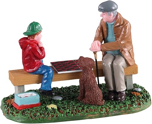 Lemax Jugando con los abuelos - 12022 Figura de niño y abuelo - Multicolor