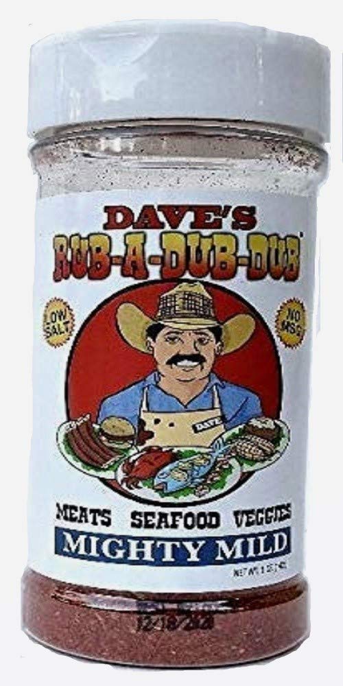 Dave's Rub a Dub Dub Mighty Mild BBQ Dry Rub Seasoning Low Sodium Spice Blend for Meats Seafood Veggies 5 OZ Shaker Bottle 6 Pack