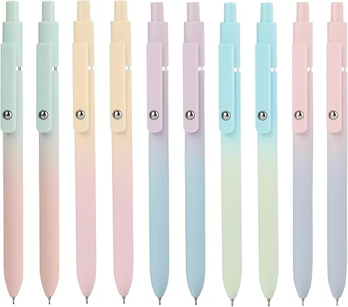 Miniatura 1 de Bolígrafos de gel, 10 bolígrafos de tinta negra de secado rápido de 0.020 in, bolígrafos de escritura suave, bonitos suministros escolares de