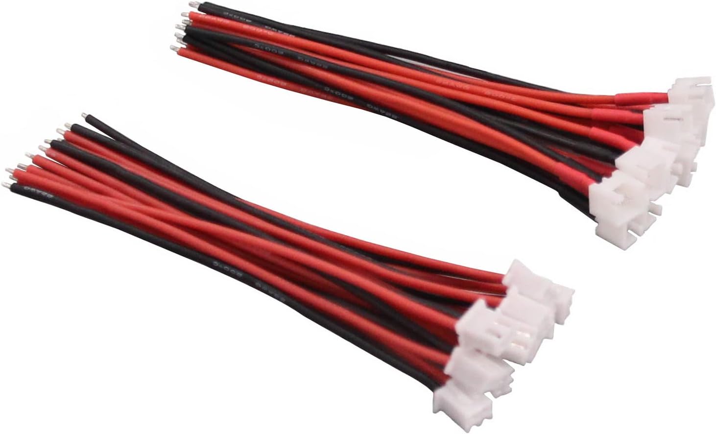 10pairs JST-XH 2.54mm 1S 2 Pin Balance Plug Lead Socket Male and Female Connector with 22awg 10cm Silicone Wire Cables