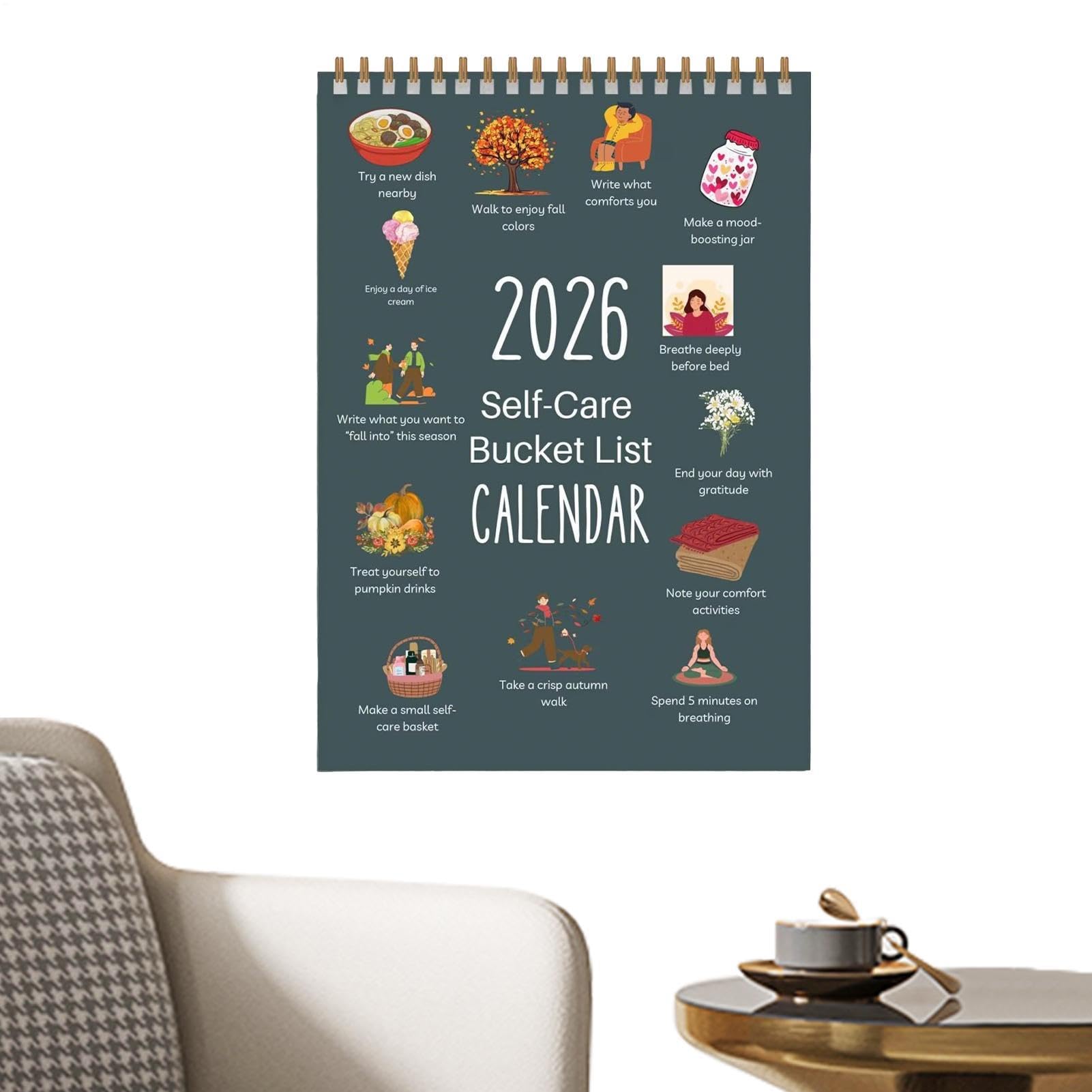 Calendario de 12 x 36 pulgadas vertical con papel grueso mensual 8