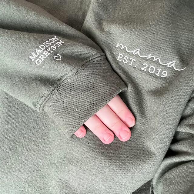 Personalized Mama Embroidered Sweatshirt, Mother Day Sweatshirt, for Mom Grandma - Image 3