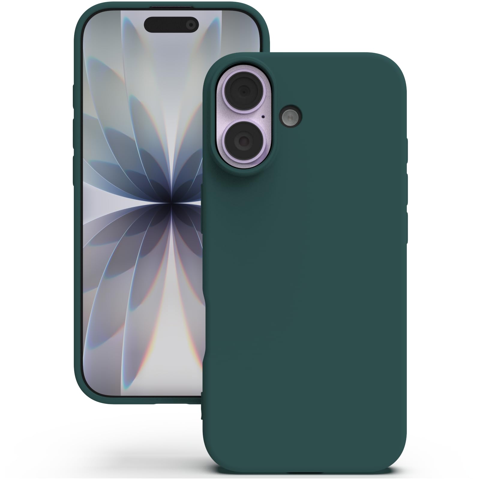 YATWIN Silicone Case for iPhone 17, Soft-Touch, Shockproof, DustProof, Antiskid Phone Cover for Apple iPhone 17 - Dark Green