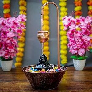 ,Next In Crafts Adiyogi Water Fountain for Home Decor Showpiece Garden Decoration,Deep Basin and Natural River,Indoor Zen Relaxation for Office,Livingroom,Bedroom Decor for Gift