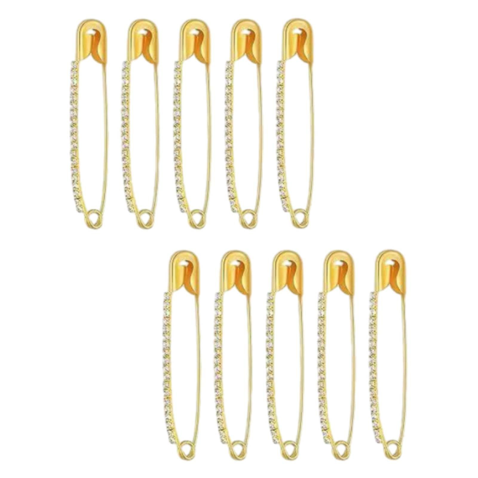 12 Pieces Decorative Shawl Fastener Multi Use Rhinestone Safety Easy To Clip Fashion Accessory For Women, Head, Dress, Gold | Pins & Brooches Jewelry-image-29