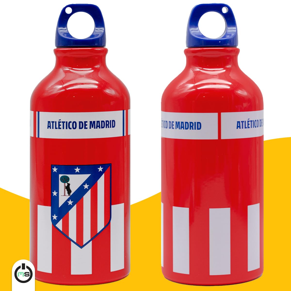 Botella de Aluminio Atlético de Madrid 400ml | Cantimplora Reutilizable con Tapón Seguro | Diseño con Escudo Oficial del Atleti | Ligera, Resistente y Libre de BPA | Producto Oficial para Aficionados