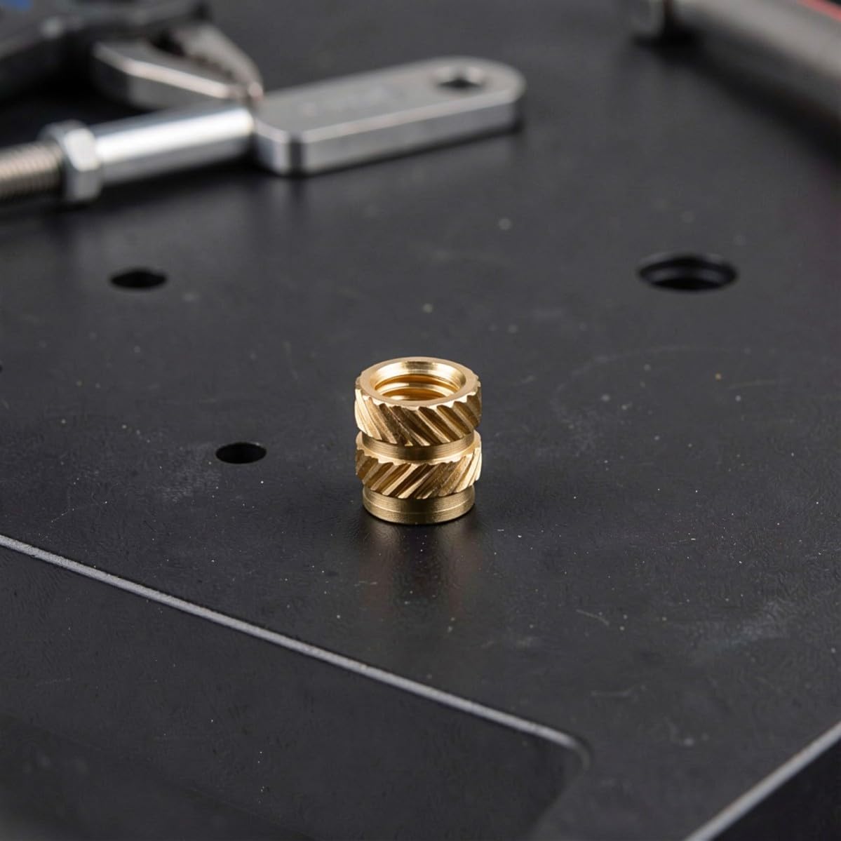 48pcs M4 Heat Set Threaded Inserts Brass Knurled Nut Set for Plastic