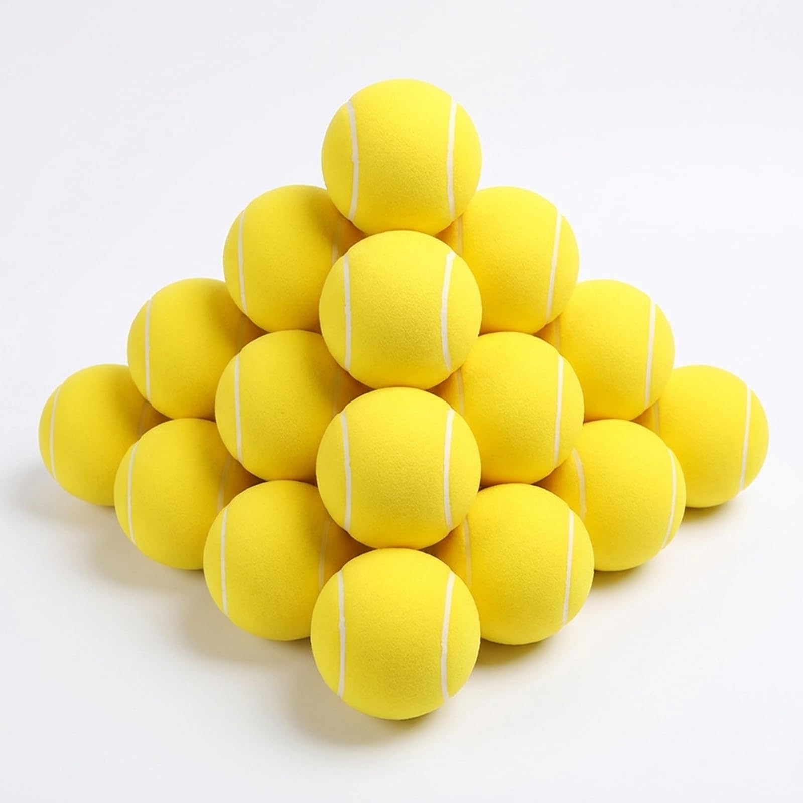 DNTHYRIN 16Pcs Foam Tennis Balls, Soft Sponge Balls Indoor Outdoor Games, Stress Relax Activities, Pet Training And Sports Practice, Yellow Foam Balls