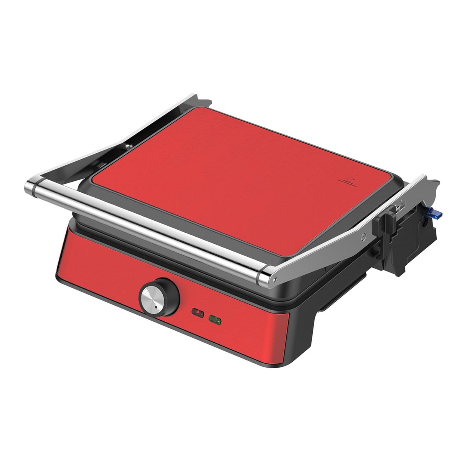 Westinghouse Grill kontaktowy w stylu retro – 29 x 24 cm – 180° do dwustronnego grillowania – 2200 W – toster – regulowana regulacja temperatury – grill panini – żelazo toster – czerwony