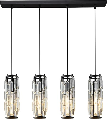 Miniatura 14 de LMQNINE - 3 luces para iluminación colgante de cromo, lámpara colgante moderna, mini candelabros de cristal, lámpara colgante ajustable para cocina