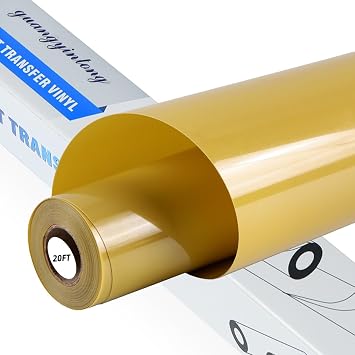 guangyintong Heat Transfer Vinyl 12" x 20ft Golden Iron on Vinyl