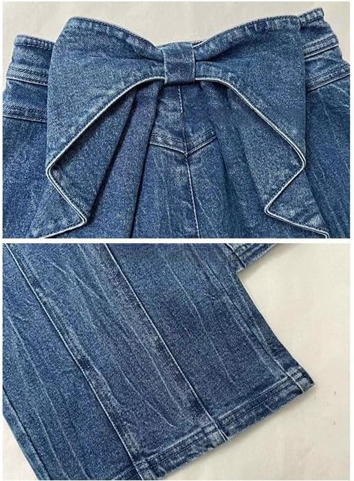 デニムパンツ ボトムス リボン Mサイズ デニム