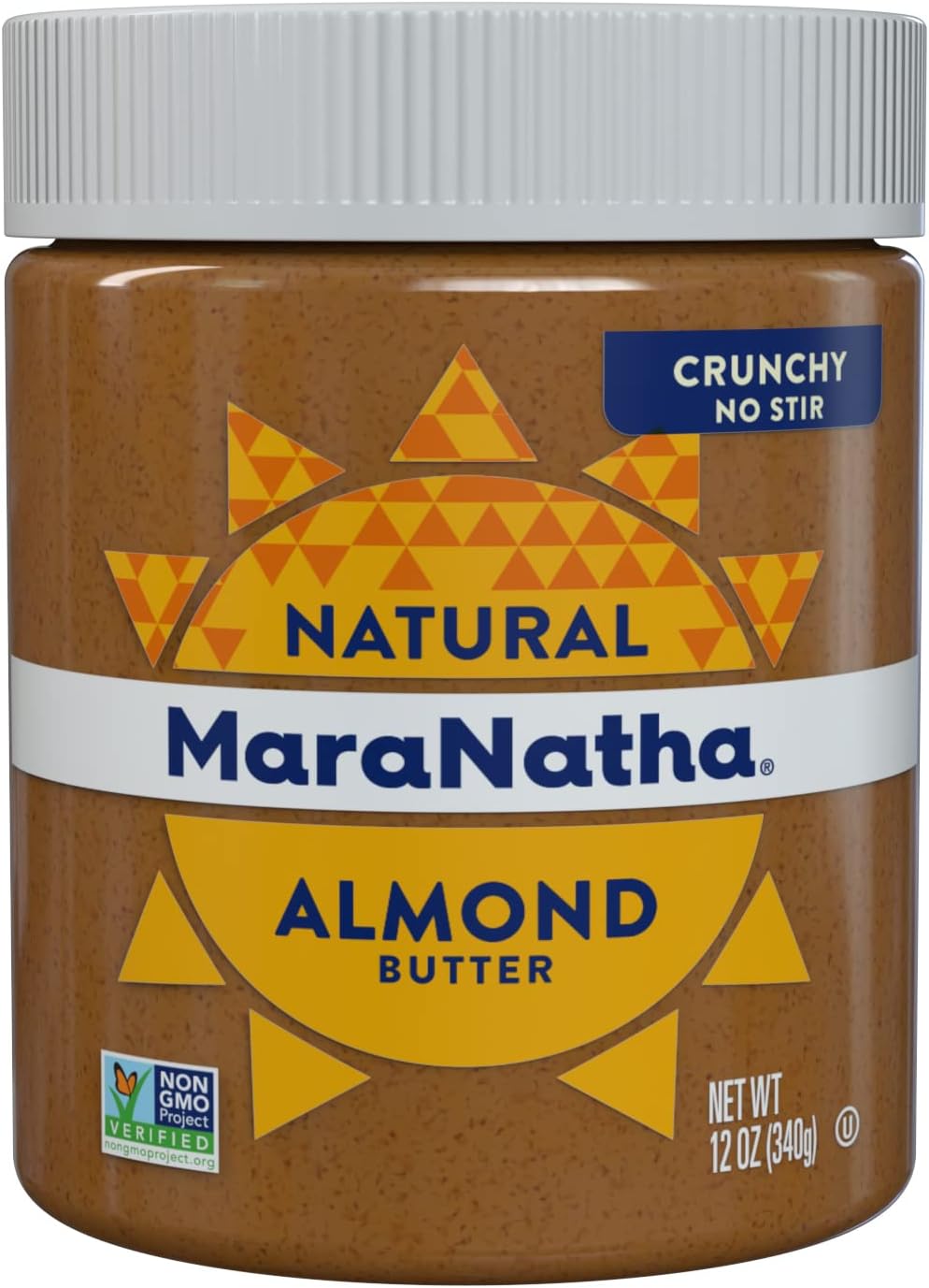 Natural Crunchy Almond Butter, No Stir, 12 Ounce Jar