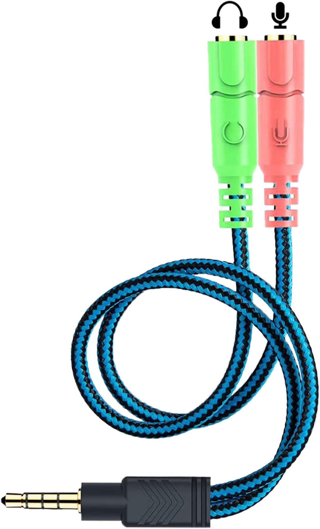 ENVEL 3.5mm Jack Cable Adapter Kit Mutual Convertors for PC headset PS4 PS3 Xbox and Smartphone Tablet Earphone with Headphone/Microphone Function Simultaneously Y Splitter Audio 2 Female to 1 Male