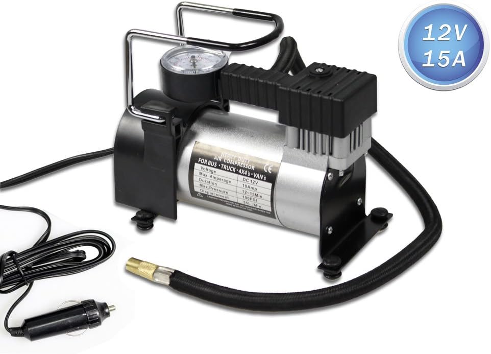 pompa per pneumatici con manometro per auto