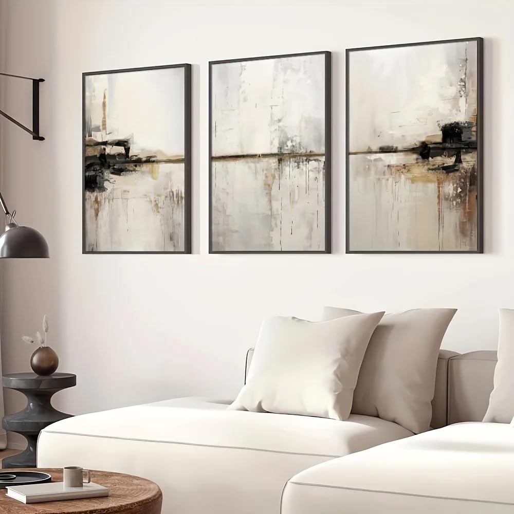Cuadros abstractos geométricos y láminas en blanco y negro para decoración de pared