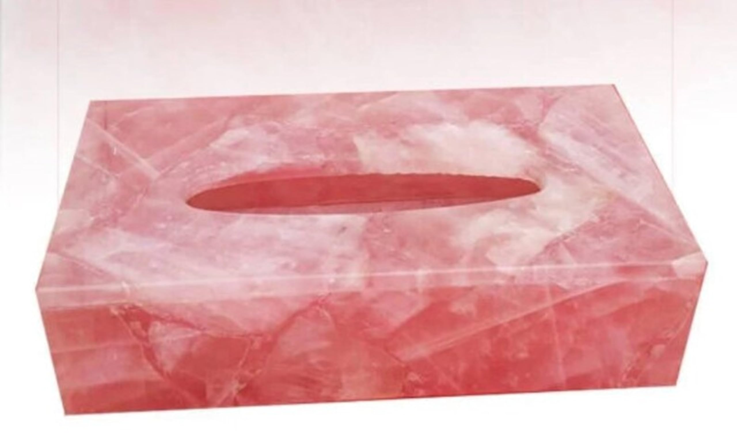 Boîte à mouchoirs en quartz rose faite main le cadeau de pendaison de crémaillère idéal