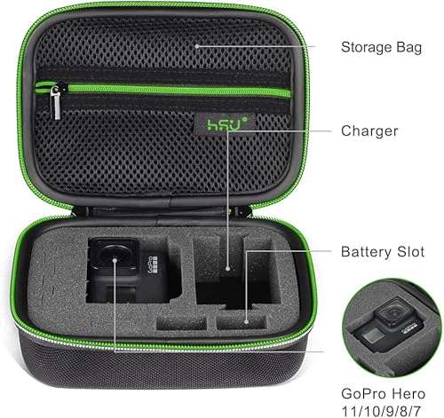 Miniatura 5 de Funda de transporte para GoPro Hero 1312111098765 Negro y accesorios, bolsa de seguridad protectora HSU Solución de almacenamiento para aventureros