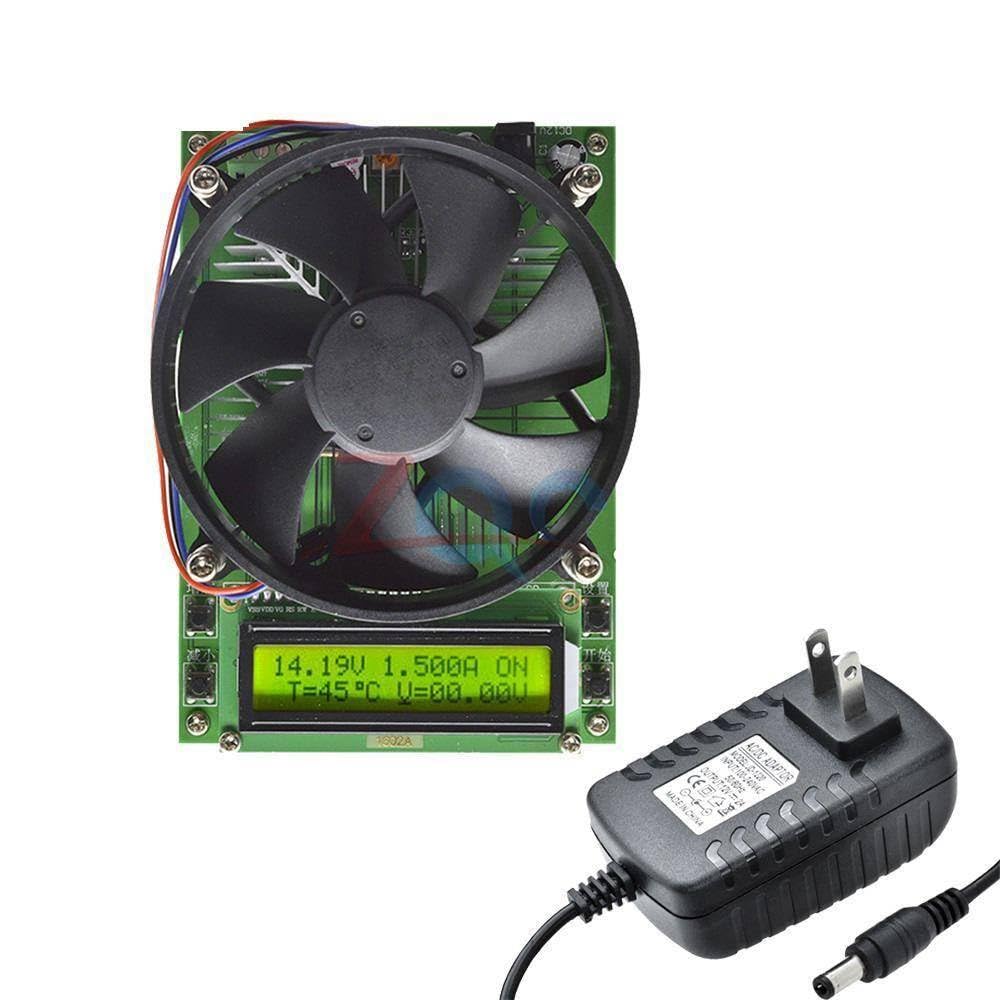 Generic 150W Constant Current 1602LCD Electronic Load 60V 10A Battery Tester Discharge Capacity Tester with Clip Power Charger