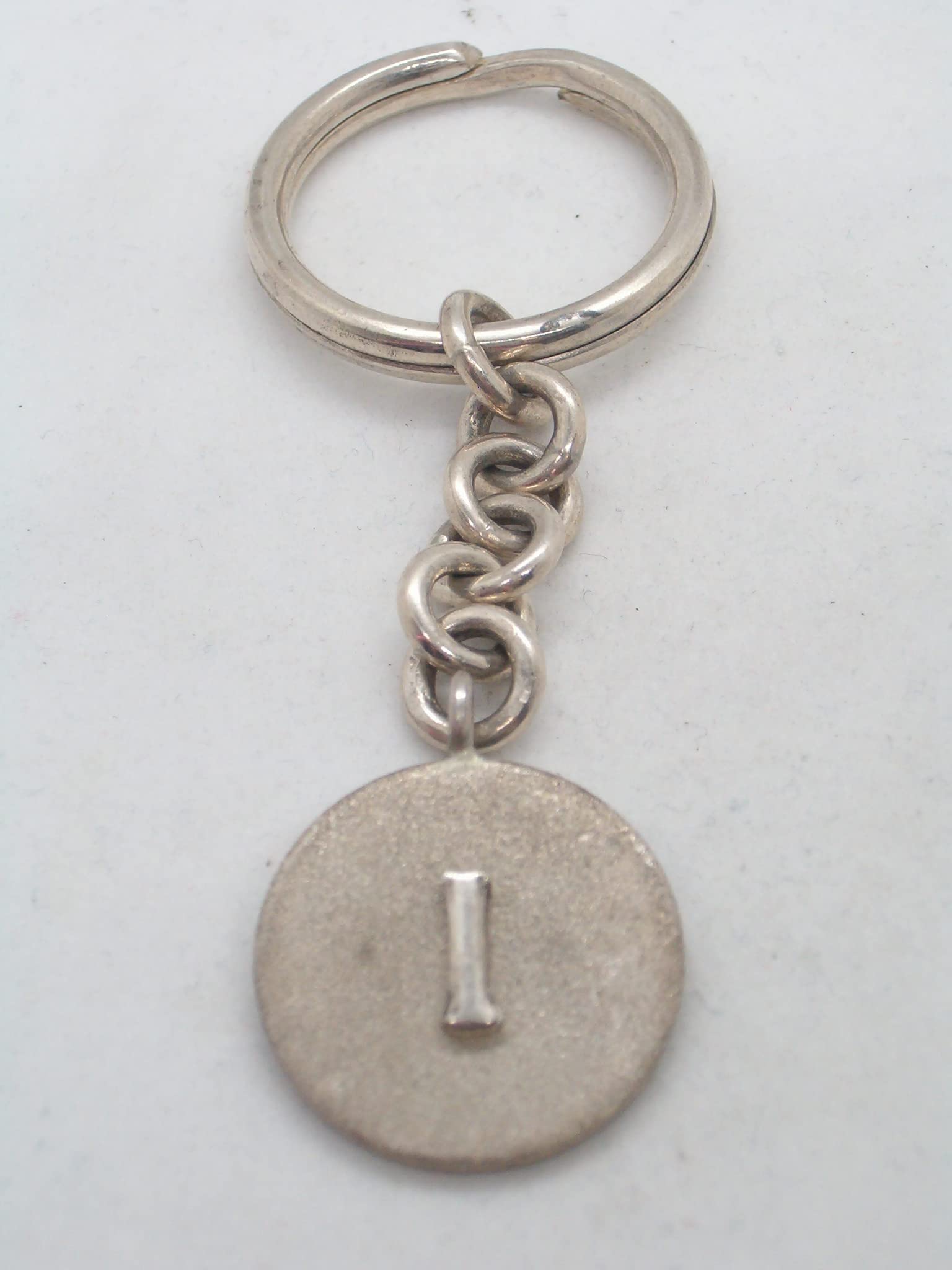 Inicial I: Llavero de Plata 925 - Letra -Alfabeto-Cartas-Iniciales - Brisa