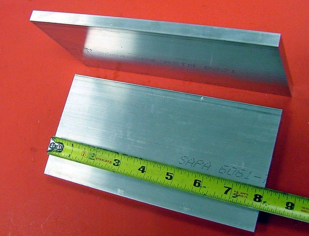 2 Pieces 3/8" X 4" ALUMINUM 6061 FLAT BAR 8" Long T6511 .375" Plate Mill Stock
