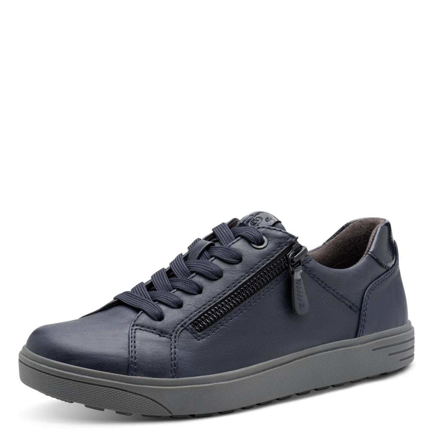 Jana Women’s Flat Sneakers with Zip Vegan, Navy, 3,5 UK