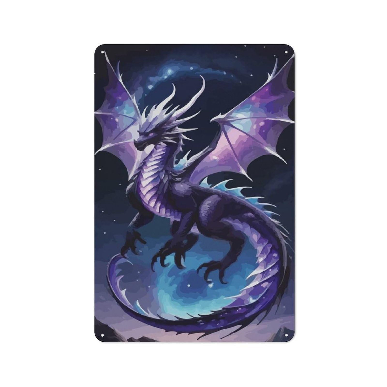Tin Wall Plaque 30x20cm with Dragon for Man Cave Or Games Room, A Housewarming Gift for Leisure-room Decor Enthusiasts