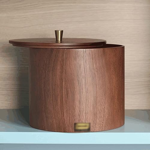 Miniatura 5 de Garbage Cans Garbage Cans Round Mini Table Trash Can with Lid,Garbage Container Bin Wooden Wastebasket Waste Baskets Basket