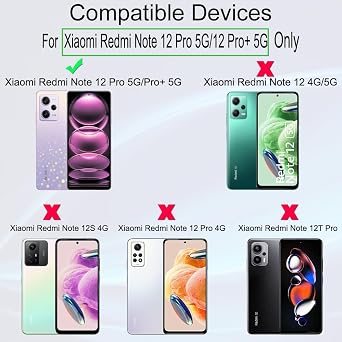 Ibywind 2 Pack Screen Protector for Redmi Note 12 Pro 5G/Pro+/Pro Plus 5G (6.67'') + 1 Pack Camera Lens Protector + 1 Pack Back Film, 9H Tempered Glass, Bubble Free, Easy Install