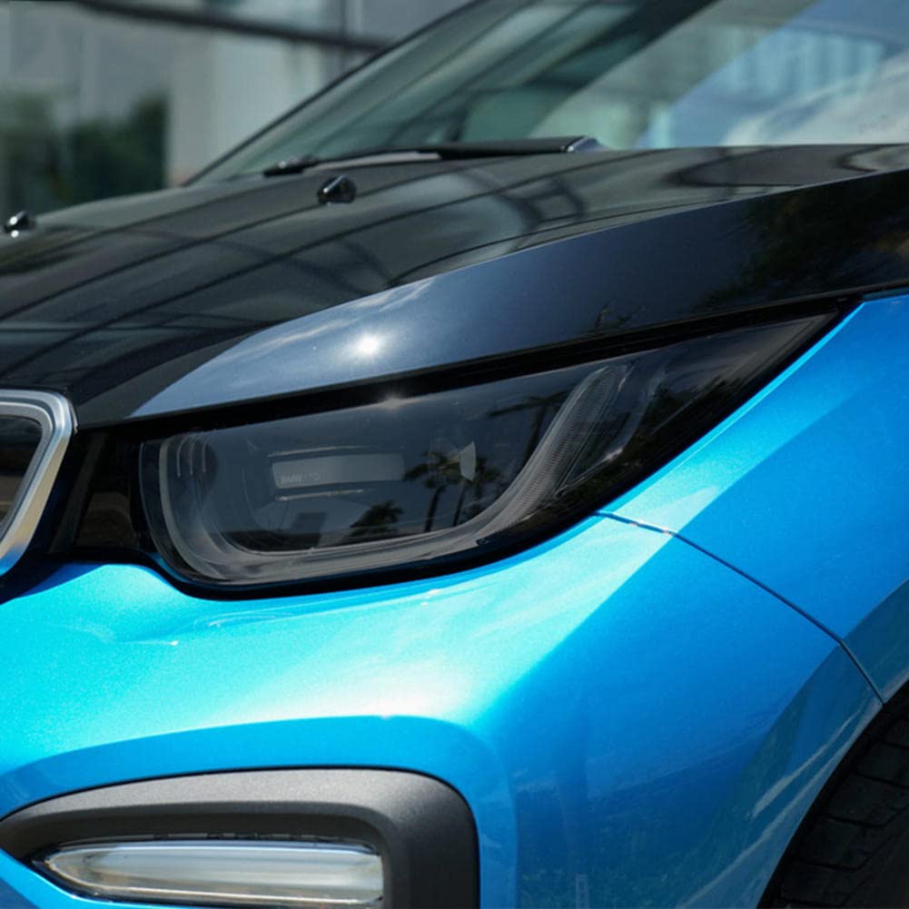 2 Pezzi Auto Faro Tinta Nero Pellicola Protettiva Vinile Protezione Adesivo TPU Trasparente, per BMW i3 2013-2020 Accessori