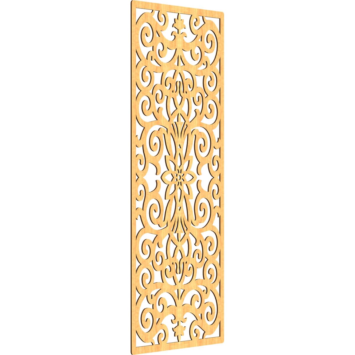 Buel Decorative Pierced Fretwork Wood Wall Panels, 33 3/8"W x 84 3/8"H x 3/8"T, Cherry
